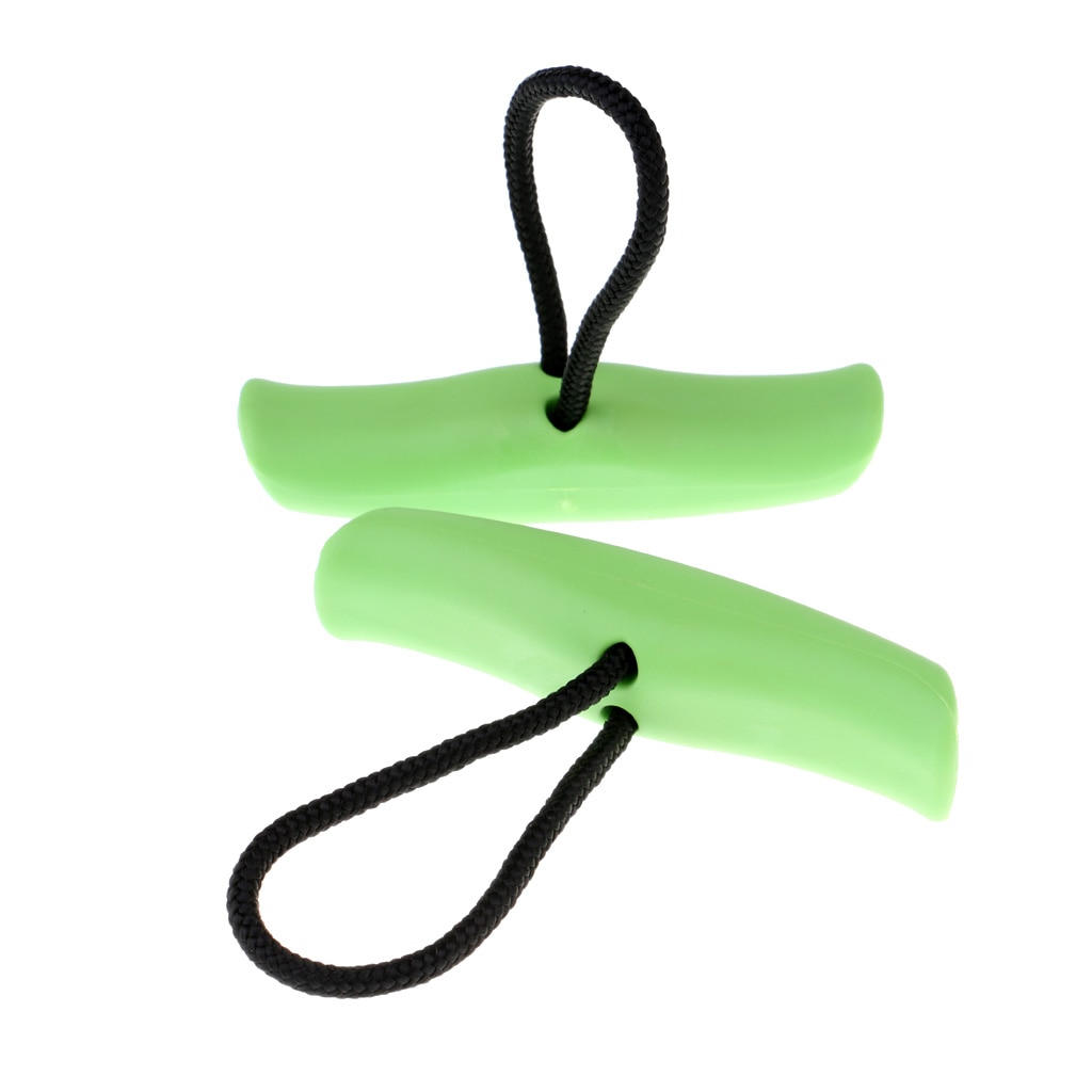 2x Nylon Kano Kajak Boot Toggle Handvat Grip & Touw Accessoires, Groen