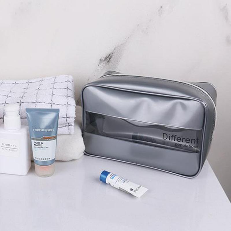 Waterproof Portable Makeup Bag Beautician Cosmetic Bag Beauty Case Toiletry Bag Travel Pouch Wash Bags Toothbrush Women Leather