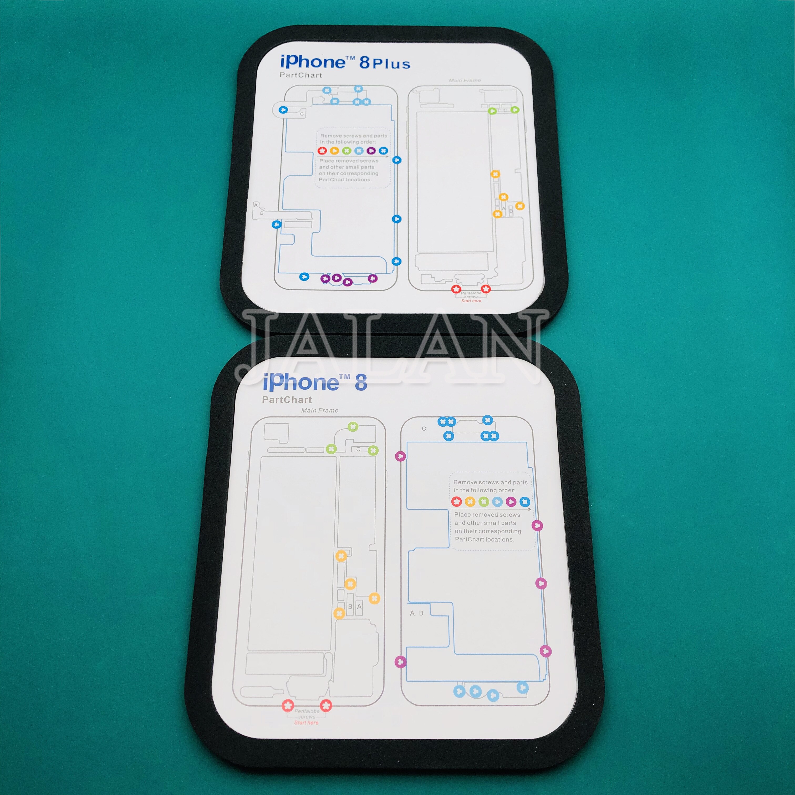 Herramientas de desmontaje para iphone6, 6s, 6p, 6sp, 7, 7p, 8, 8p, X, XS, MAX, XR, tornillos y partes, eliminar/colocar las localizaciones correspondientes