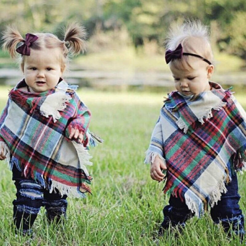 Enfants bébé Cape châle fille hiver automne vêtements classique Plais gland Cape châle enfant en bas âge enfants écharpe Cape de noël manteau châle