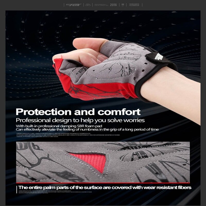 BATFOX-guantes de Ciclismo de medio dedo para hombre y mujer, plantilla de Gel antideslizante, transpirables, para ciclismo de montaña, Guantes de bicicleta de carretera, guantes deportivos de ciclismo