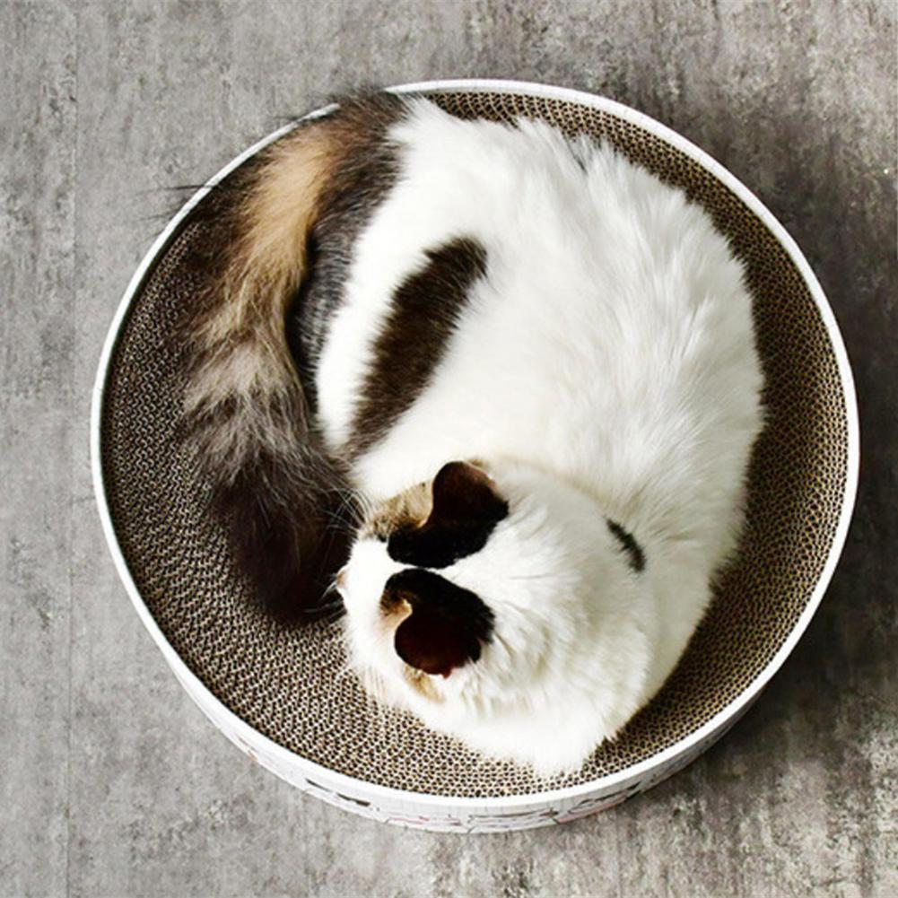 Corrugated Paper Cat Scratch Pad Cat Round Scratch Pad Round Scratcher Scratching Cardboard for Kittens Medium Cats