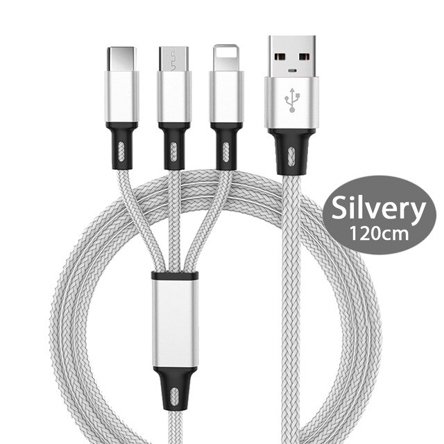 3 in 1 Fast Charging Cable For Samsung Note 10 9 S20 S10 S9 S8 A9 A7 A6 Plus Lite Dual USB Port QC 3.0 Car Charger Adapter: DE