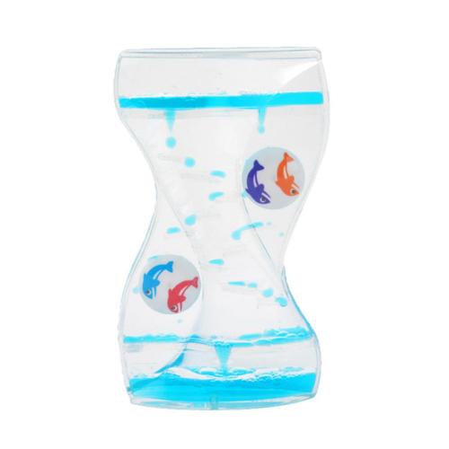Moving Double Color Sand Hourglasses Floating Oil Liquid Visual Motion Timer Glass Acrylic Clock Home Decoration Desk Ornament: Blue