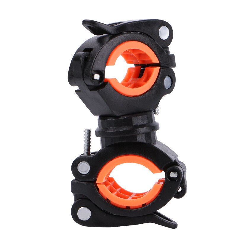 Quick Release Fiets Licht Houder Beugel Led Zaklamp Koplamp Lamp Pomp Houder Stand Beugel Fietsen Fiets Accessoires: Black and orange