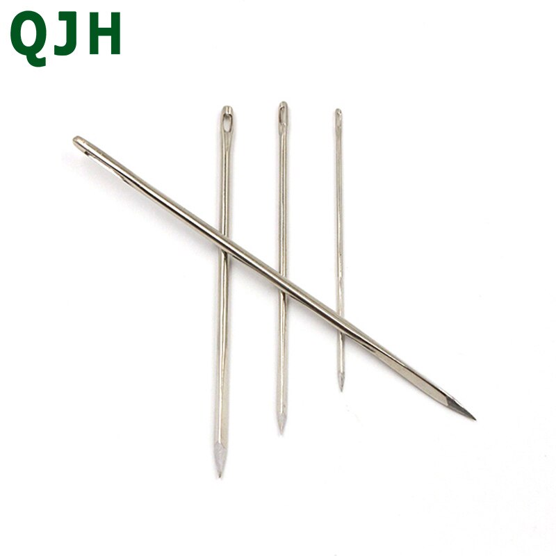4 unids/set forma Triangular de coser agujas de piel de mano de acero inoxidable de Pin DIY dedicado punto materiales de costura