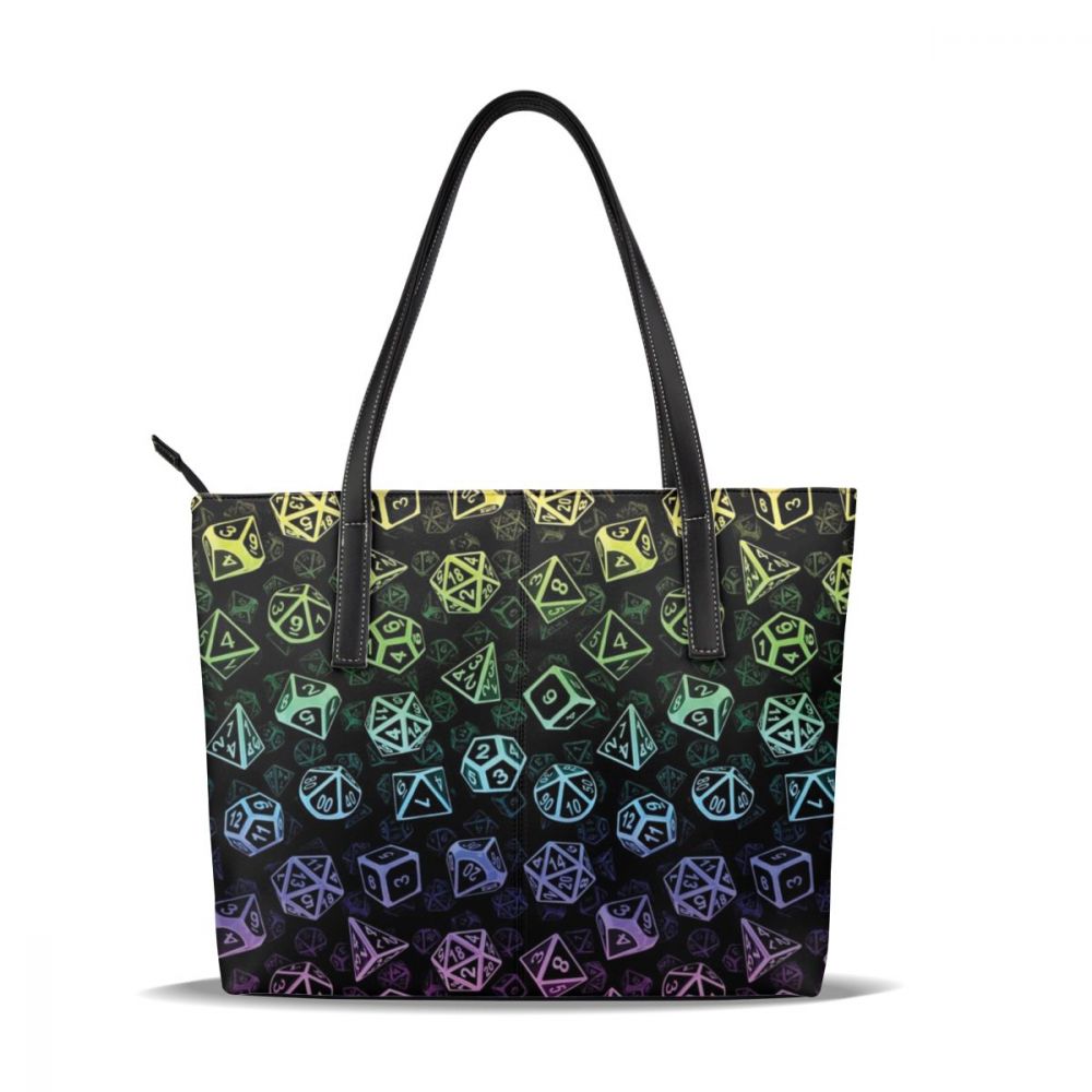 Arco-íris bolsa de alça superior sacos mulher tendência bolsa de couro adolescente shopper grande bolsas femininas: D20 Dice Set Pa