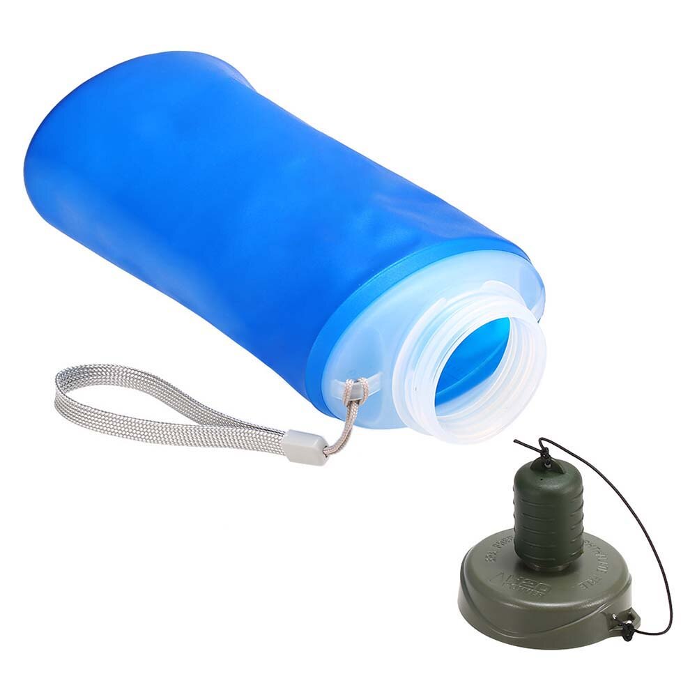 Botella de agua portátil para deportes al aire libre, bolsas plegables de 750ML, protección ambiental, para senderismo y Camping