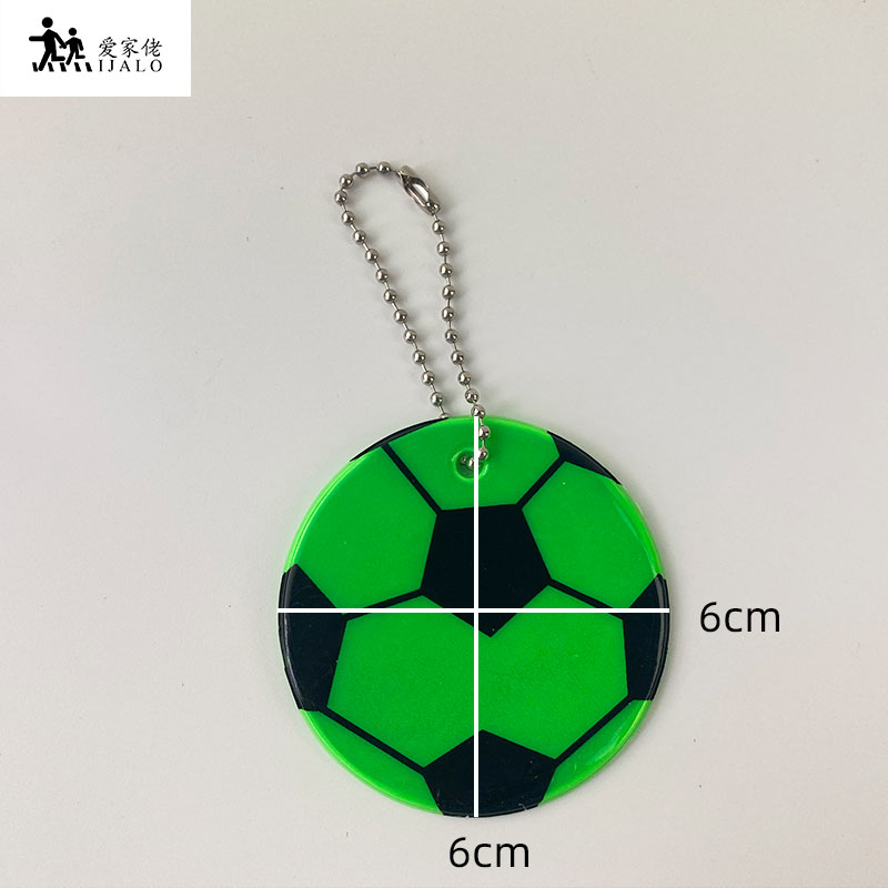 6 Cm Voetbal Sleutelhangers Reflecterende Sleutelhanger Reflector Tas Hanger Accessoires Hoge Zichtbaarheid Verkeer Zichtbaar Veiligheid