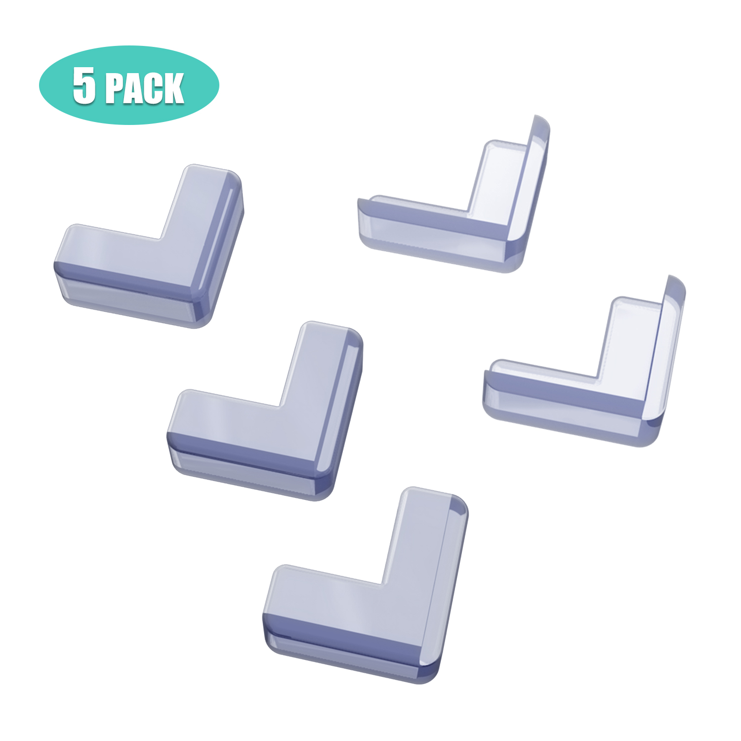 5Pcs/set Baby Safety L Shape Transparent Protector Cover Table Corner Guards Children Protection Furnitures Edge Corner Guards: Default Title