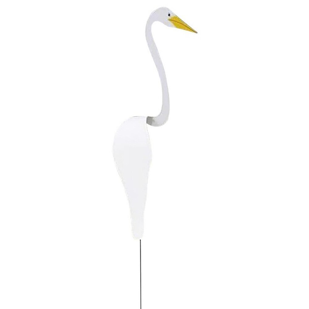 Flamingo Swirling Bird Metal Dynamic Decorative White Duck Spin The Breeze Lawn Art Ornaments Home Garden Decoration: White