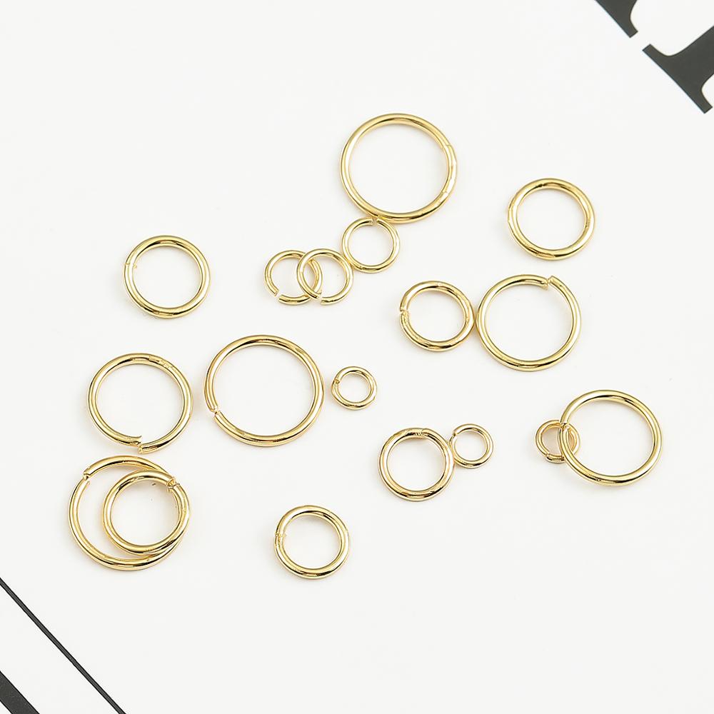 100pcs/lot 18k Gold Plated Loops Single Open Jump Rings Round Split Rings Connectors For DIY Jewelry Making Findings Accessories