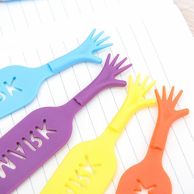 4 sztuk/zestaw kreatywne śmieszne ręcznie zakładki nowość plastikowe zakładki robić książek szkolne materiały biurowe prezent dla dzieci dzieci biurowe