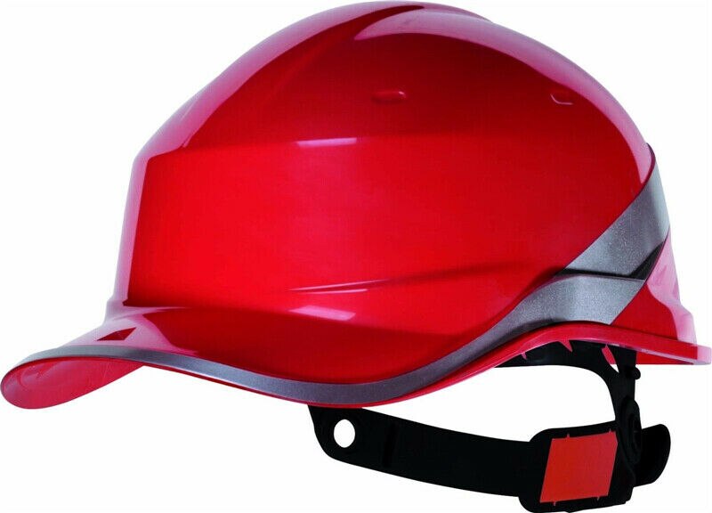 Delta plus diamant v sikkerhedshjelm sikkerhedshjelm høj hi vis viz baseball vendbare visir: Rød