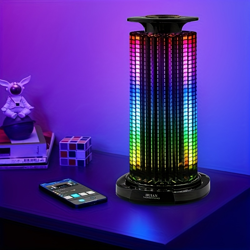 Luce ritmica musicale attivata dal suono RGB da 1 pezzo, luce panoramica 4D per atmosfera alla moda, per Natale, Halloween, decorazioni per feste ﻿