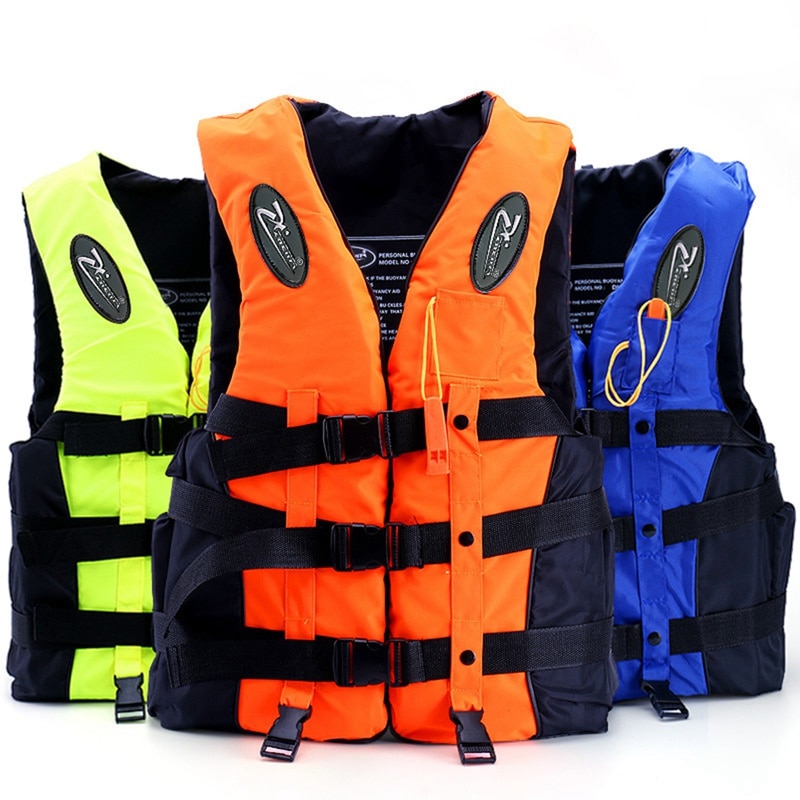 Swimming Life Vest Children Adult Reflective Adjustable Waistcoat Jacket with Whistle for Drifting Surfing