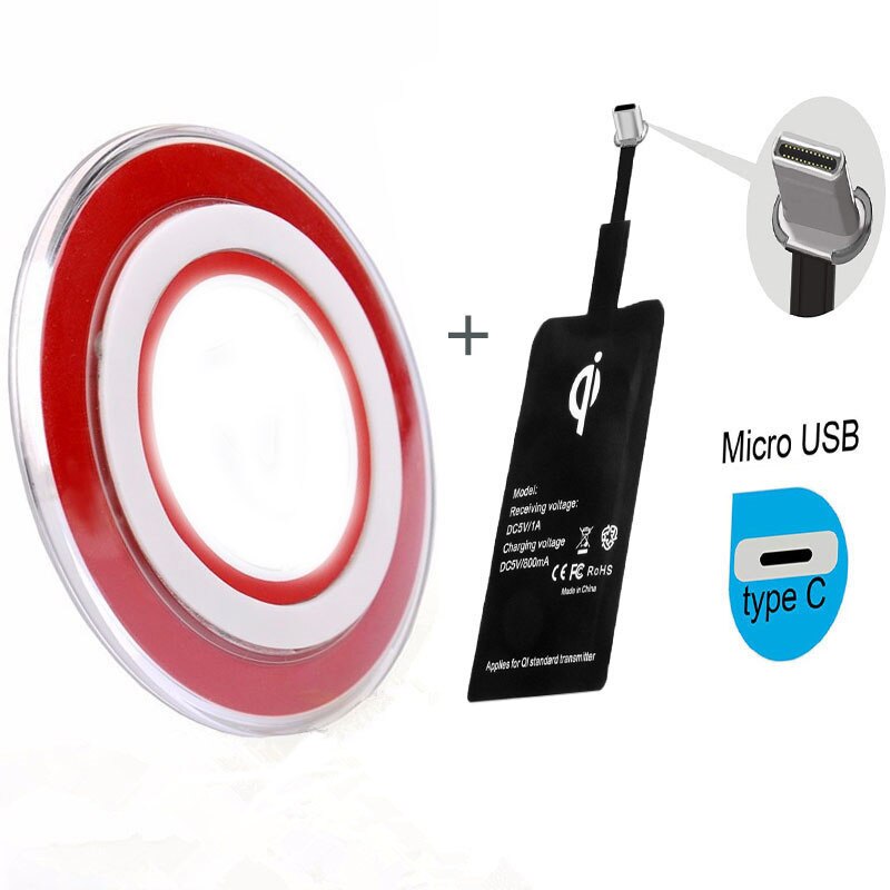 Qi Wireless Charging Kit Charger Receptor Pad Coil Receiver For iphne XS Max XR X 8 For Samsng S10 S9 S8: IronMan Type-C Kit