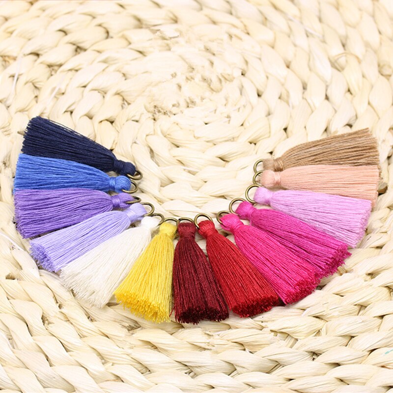 20 stuks 4.5cm koperen ringen mini kwastjes hangers sieraden gordijn kleding decoratieve accessoires sleutel tas hanger knutsel kwastjes diy