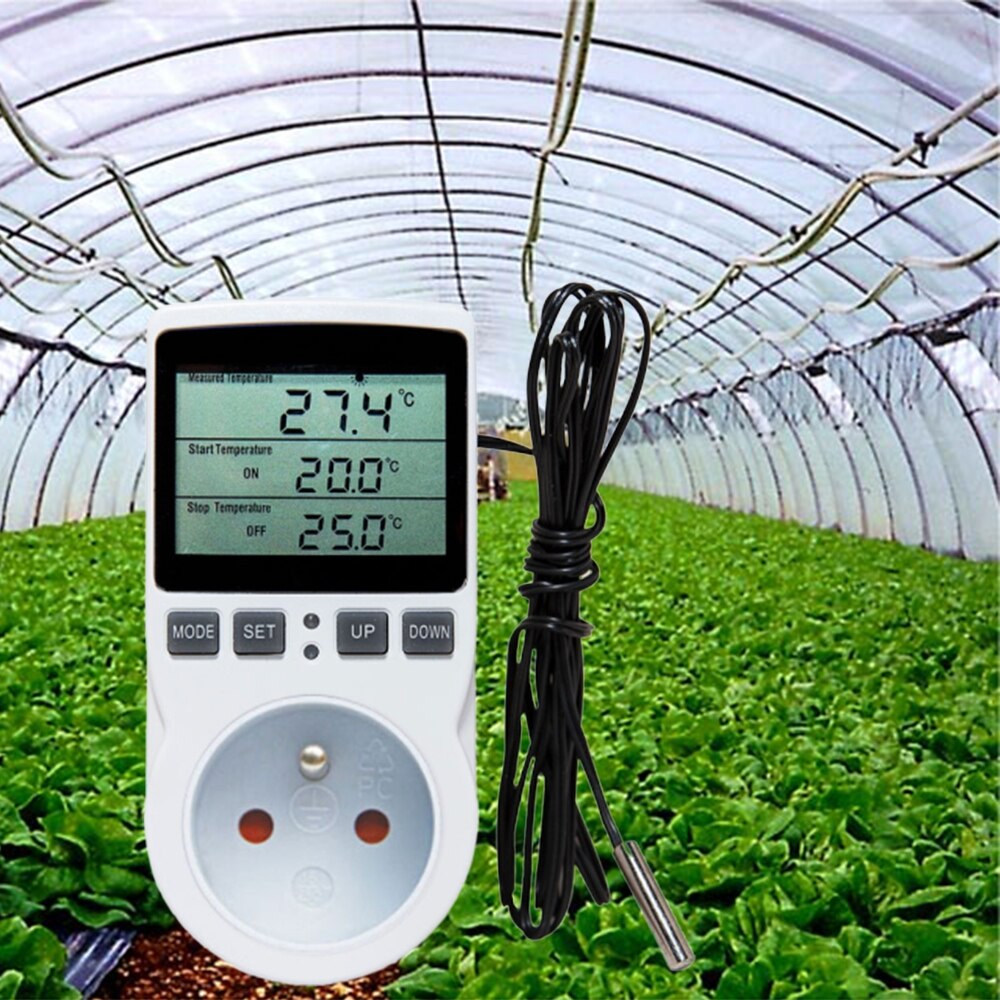 Digital Temperature Controller Sensor with Multifunctional Wireless Thermostat Socket Plug with Timer Switch EU/US/UK/AU/FR Plug