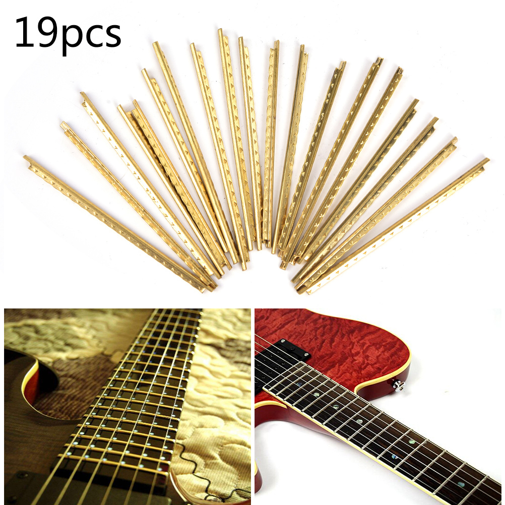 19 pezzi di tasti per chitarra classica in ottone Set di cavi per chitarra acustica larghezza 2.2mm 2.0mm
