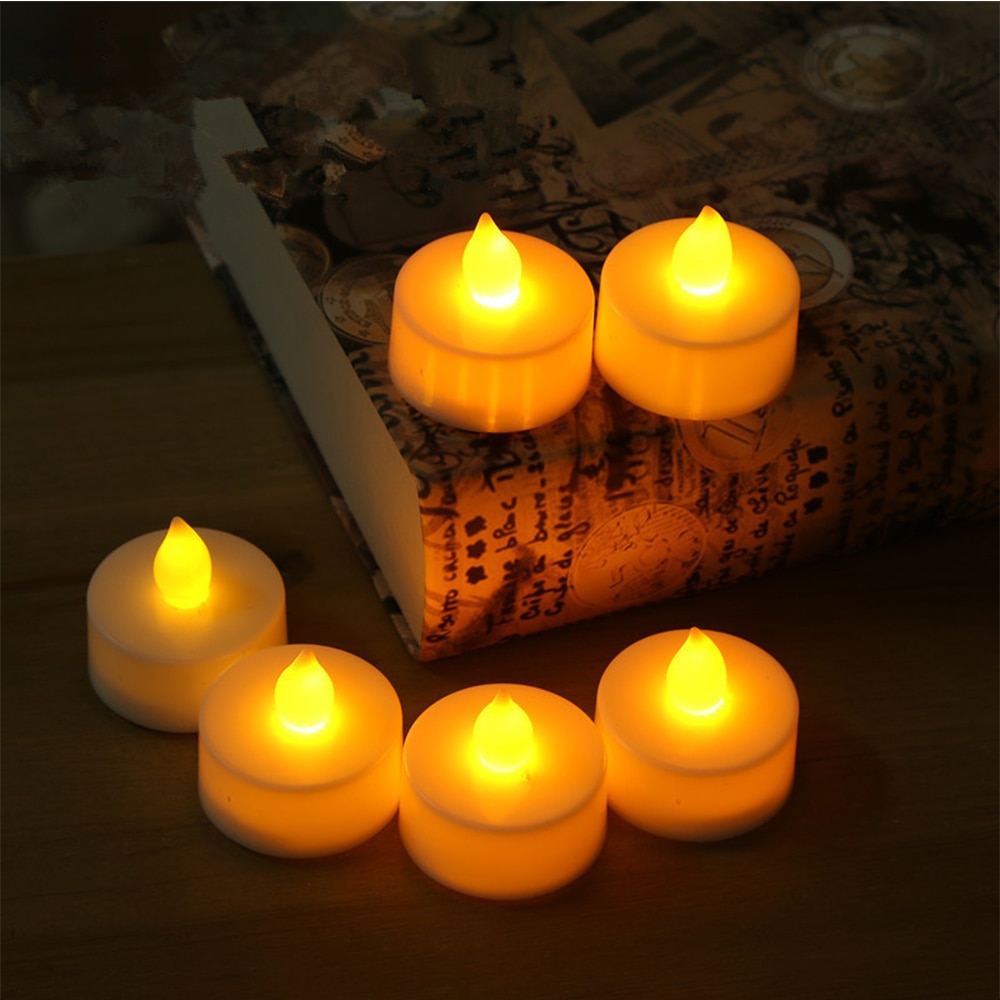 Romantic LED Candle Lamp Light Flameless Simulation Tea Light Valentine Day Wedding Candle Birthday Party Christmas Decoration