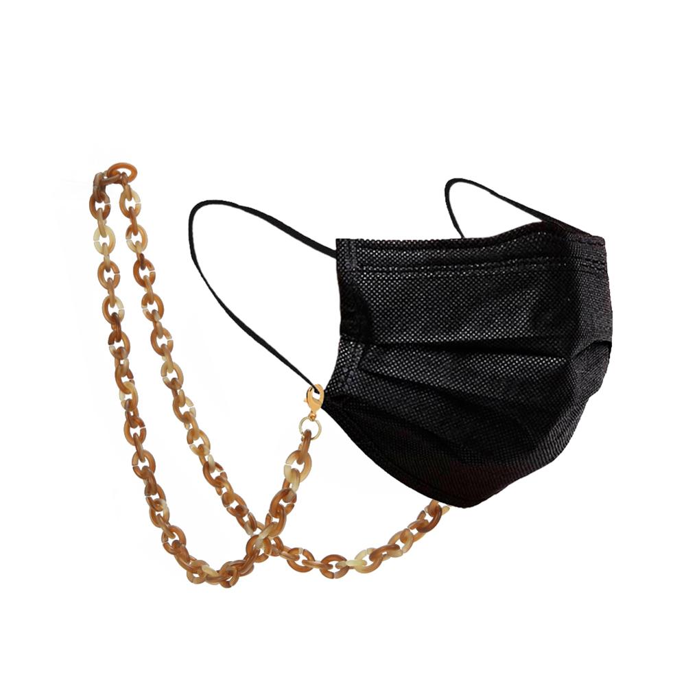 Teamer Cadena de soporte para mascarillas faciales para mujer, collar decorativo de que sujeta tu máscara alrededor de tu cuello, cadena de gafas acrílicas: brown
