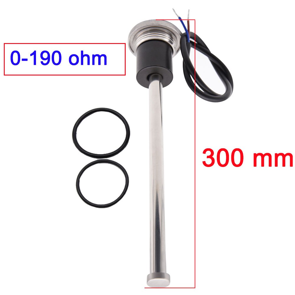 motorcycle fuel level sensor + 52mm digital fuel level gauge 240~33 ohm oil tank level indicator 0~190ohm car fuel gauge 9~32V: 300mm 0-190ohm