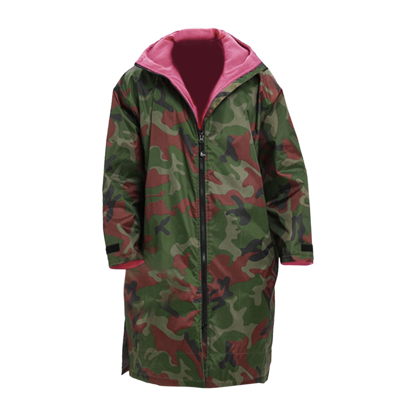 Adults Surfing Changing Jacket Robe Windproof Waterproof Jacket Fleece Lined Robe For Swimming Diving Surfing Kayaking: Pink L