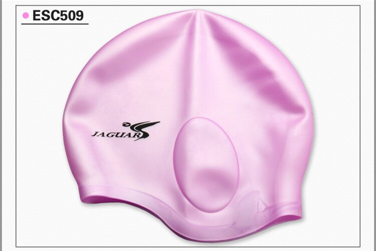 Vandtæt silikone svømmehætte voksen svømme unisex silicagel ørebeskyttelse svømmehætte mænd kvinder silikonehætte svømmehue 2pc: Lyserød