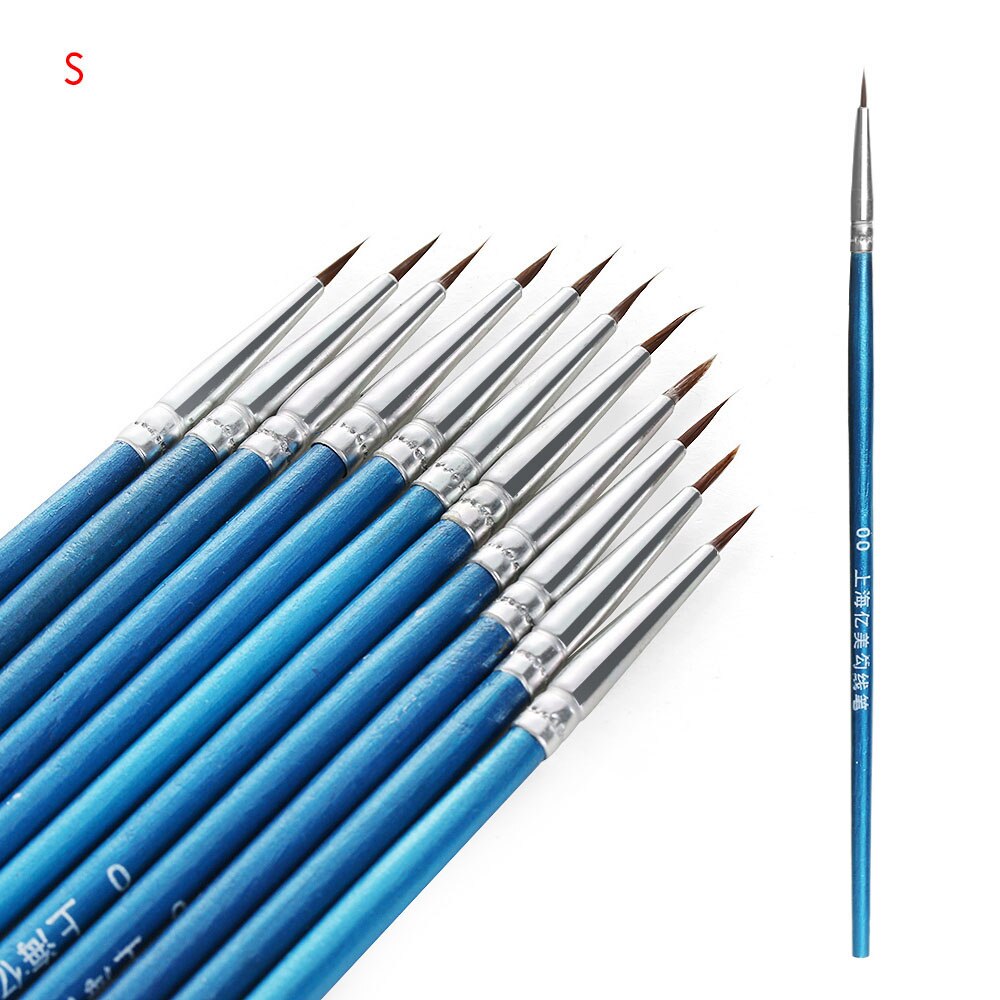 Pluma de dibujo de línea, pincel de pastelería de fibra de nailon, herramientas de decoración de pasteles, punta de punto, suministros para hornear, 10 Uds.: S