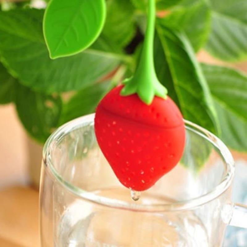 Strawberry Loose Tea Infuser Silicone Tea Ball Leaf Tea Strainer For Brewing Device Herbal Spice Diffuser Filter Kitchen Tools