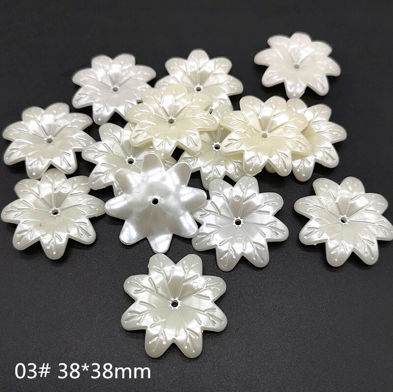 20pcs Jewelry Accessories Acrylic Beads Ivory Pearl Beads Loose Hole Beads Jewelry Accessories Beads Jewelry Making DIY