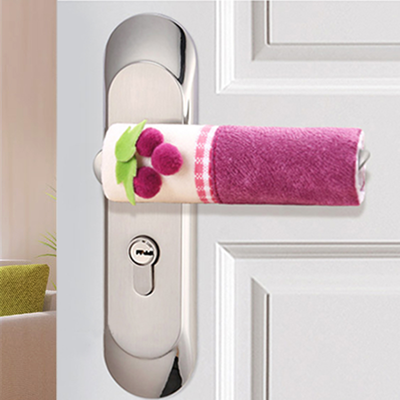 Cubiertas de manija de puerta de nevera, Protector antideslizante de 2 piezas, guantes de doble puerta para refrigerador, accesorios de decoración del hogar transparentes para mantener el calor: 1 pair short grape