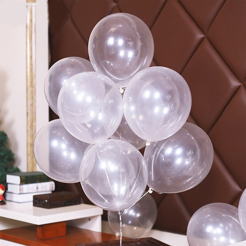 10 stk / lot 12 tommer tykke klare latexballoner gennemsigtige balloner romantisk oppustelig bryllupsfødselsdagsdekoration