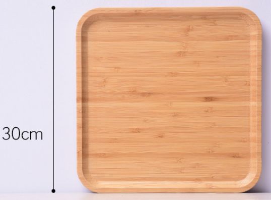 Square Bamboo Serving Tray 1Pc: 30cm