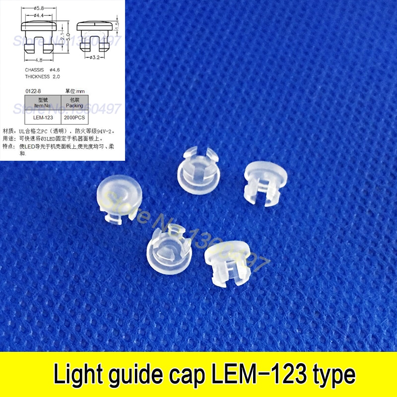 10pcs LEM123 Light emitting diode protective cover 3MM luminous cap led transparent lamp cap