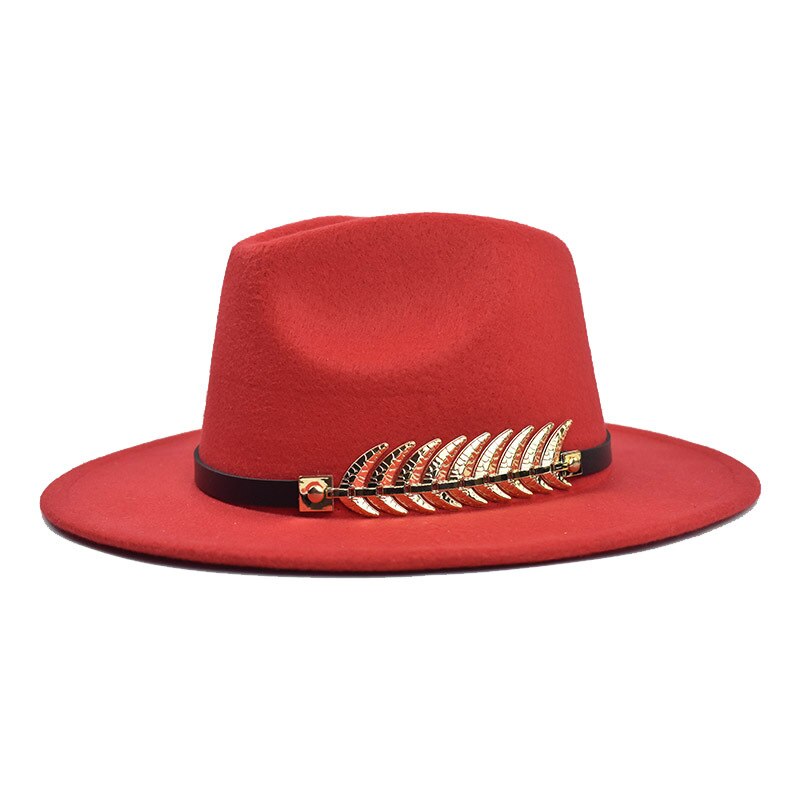 Vintage klassisk filt jazz fedora hat stor brimmed hat cloche cowboy panama til kvinder mænd mænd sort rød bowler hat og bowler hat: 1
