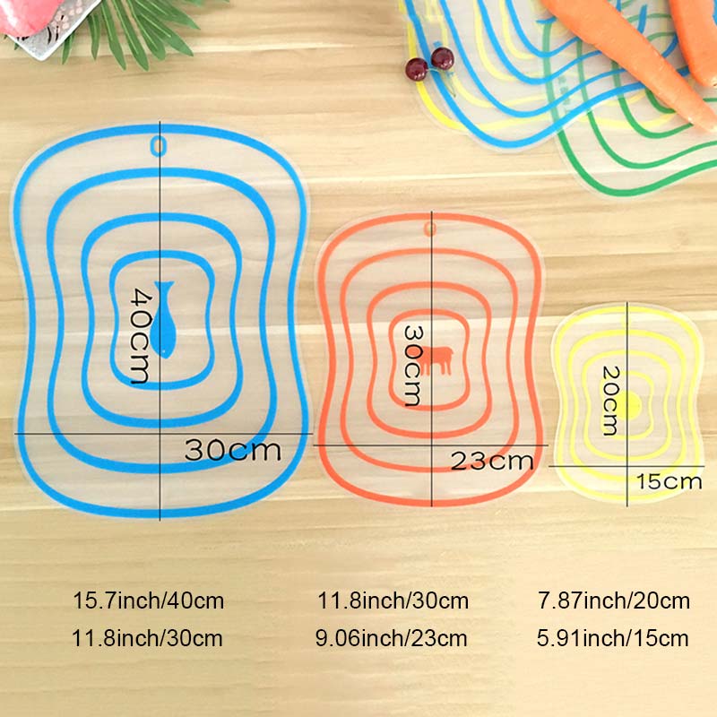 4 stks/set S/M/L Maat Plastic Snijplank Koken Blok Antibacteriële antislip Snijmat Keuken gereedschap E2S