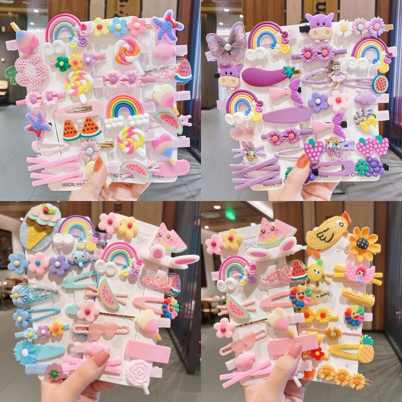 Mädchen Cartoon haar zubehör set haar clip BB haarnadel Rainbows lollipops eis clip Schöne perfekte für Kinder partei