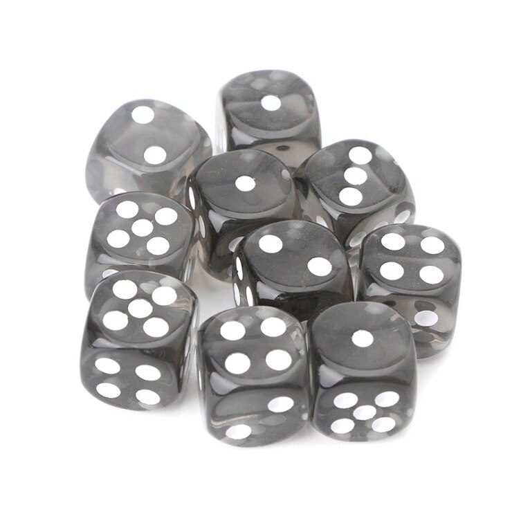 10 stücke Sechs Seitige 15mm transparent Würfel Runde Ecke Tragbare Tisch Spielen Spiele: BK