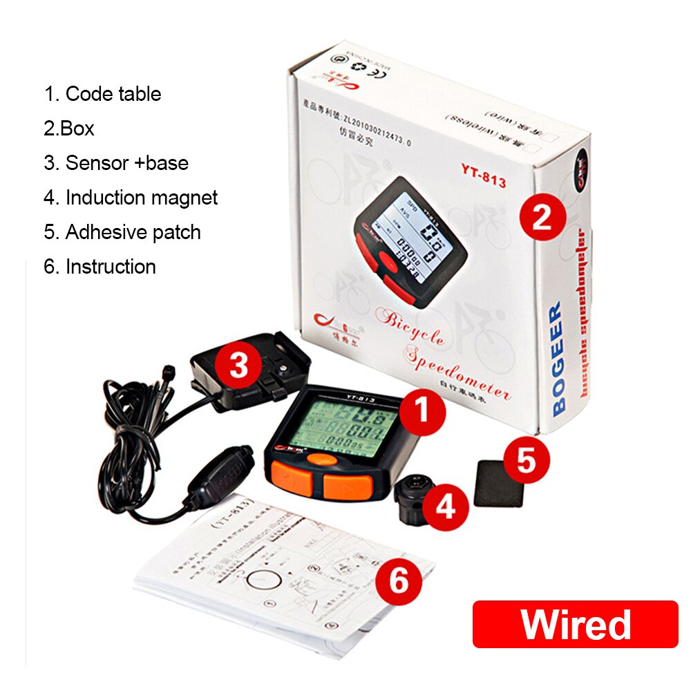 YT-813 Bike Speed Meter Digitale Fiets Computer Multifunctionele Waterdichte Sport Sensoren Fiets Computer Snelheidsmeter