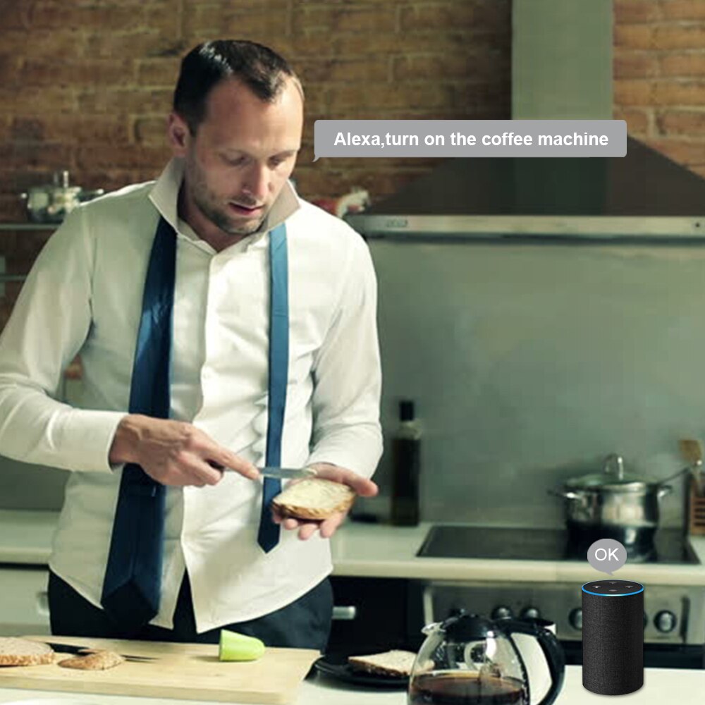Wifi trådløs smart stikkontakt med google home alexa stemmestyring timing tænd/sluk energiovervågning eu stik 16a