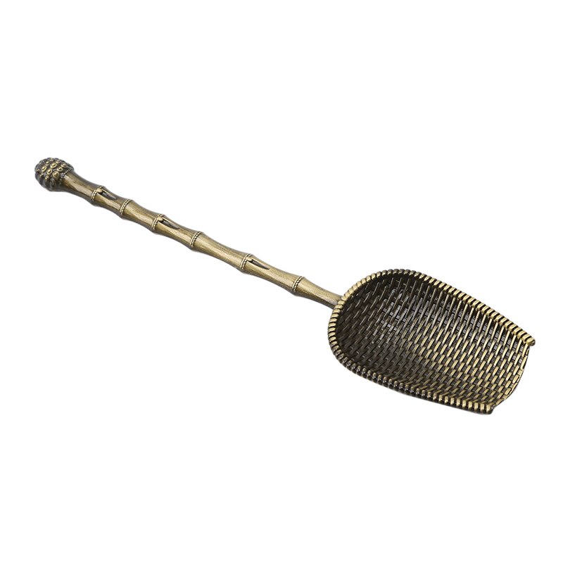 Mini cucharas de té Retro de cobre, cuchara de sal y azúcar de , accesorios de té chinos Kongfu, vajilla: Ancient cyan