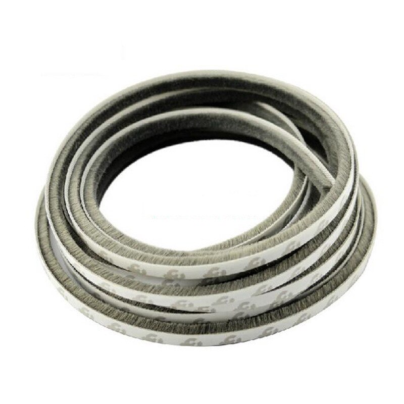 2/3/5/10M Self-adhesive Sealing Strip Window Sound Insulation Strip Gasket Wind-proof Brush Strip For Wardrobe Wooden Glass Door: Gray / 3M