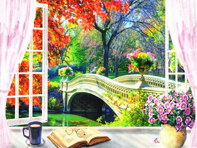 HUACAN peinture par numéros fenêtre paysage dessin sur toile peint à la main Art photo Kits bricolage décoration de la maison
