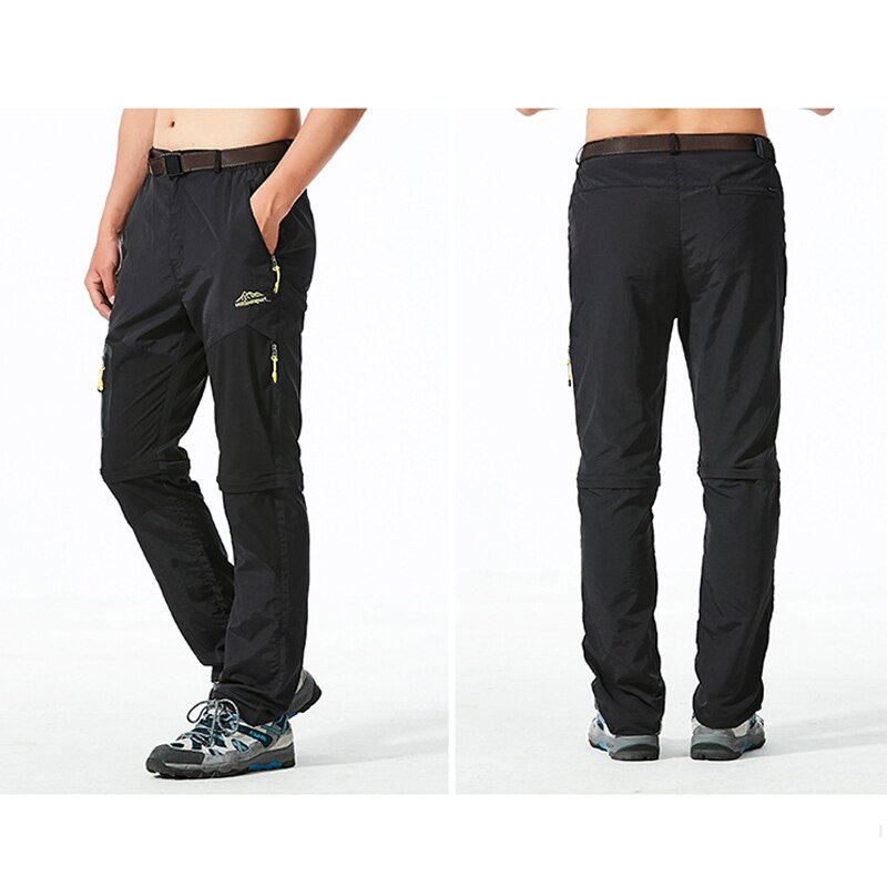 Pantalones con cremallera para hombre, pantalón de secado rápido, al aire libre para verano, escalada, senderismo, WHShopping