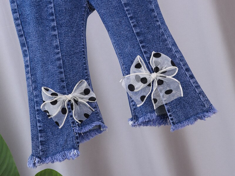 Babyjeans flickbyxor enfärgade jeans för flickor vår höst barn flickor avslappnad stil småbarnskläder