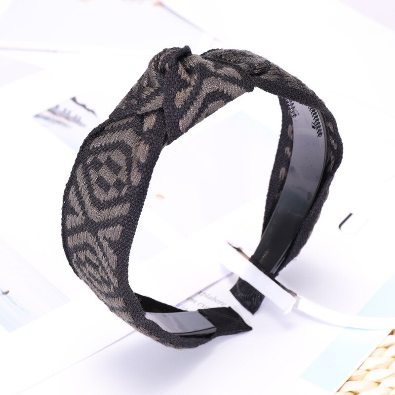 Südkorea Dongdaemun Kunling Promi Stil Breite Dicke Haar Bands Herbst Und Winter Neue Stil Elegante Stirnband Headba: Army Green Rhombus Ribbon Knot Hair Bands