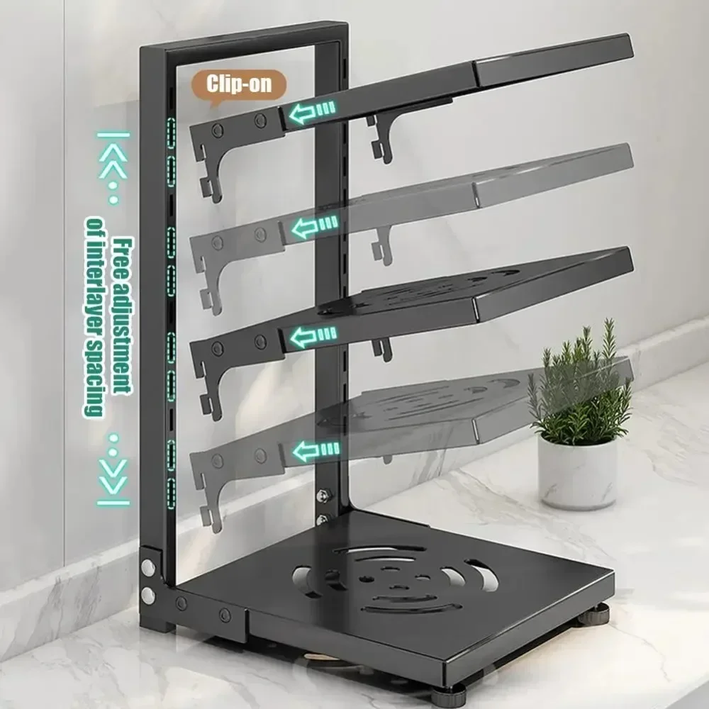 Keuken Onder Gootsteen Pothouder Meerlagige Koekenpan Rijstkoker Kruiden Opbergrek Verstelbare Roestvrijstalen Organizer