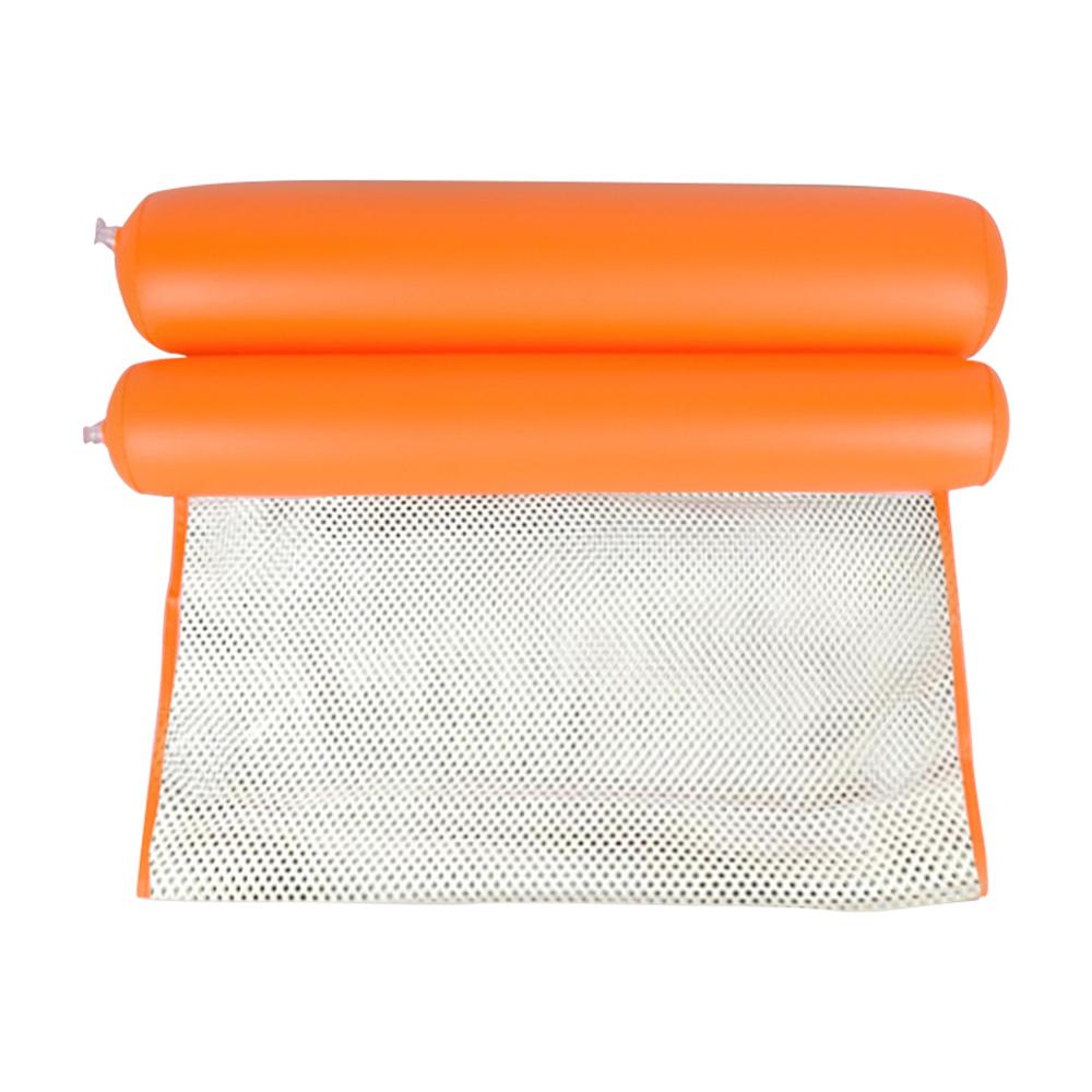 Water Hammock Foldable Single People Inflatable Air Mattress Swimming Pool Beach Lounger Floating Sleeping Cushion Bed Chair: Orange